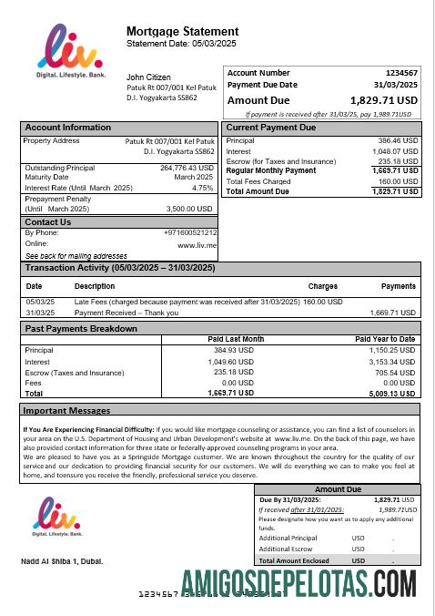 UEA Liv. Digital bank Hipotik laporan in Word and PDF format desain