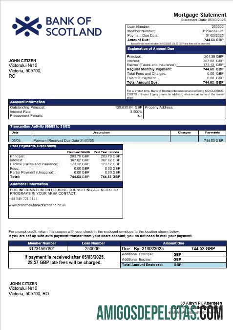 Inggris bank of Skotlandia Hipotik laporan in Word and PDF format pratinjau