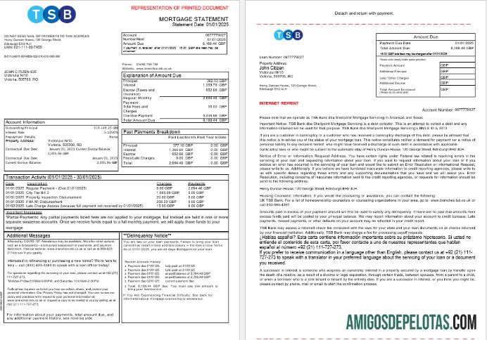 Inggris TSB bank Hipotik laporan in Word and PDF format, 3 pages 1 2 sampel