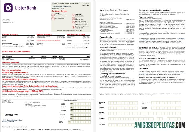 Inggris Ulster bank Hipotik laporan in Word and PDF format, 2 pages templat