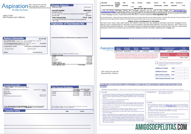 AS Aspiration bank Hipotik laporan in Word and PDF format, 3 pages 1 2 desain