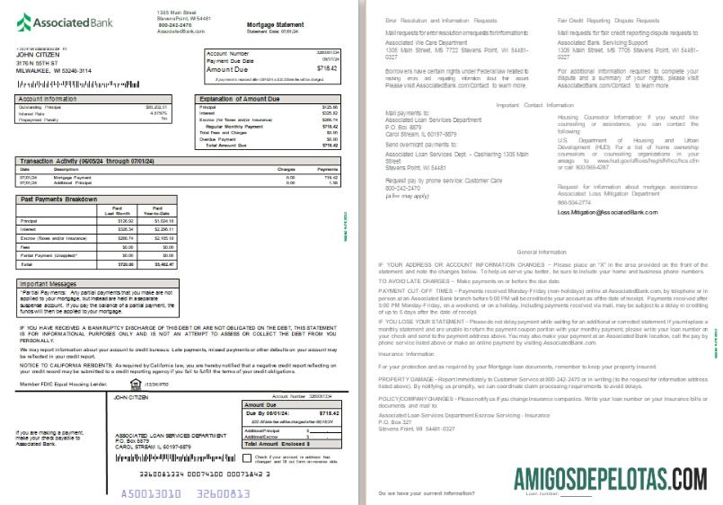 AS Associated bank Hipotik laporan, 2 pages SCR desain