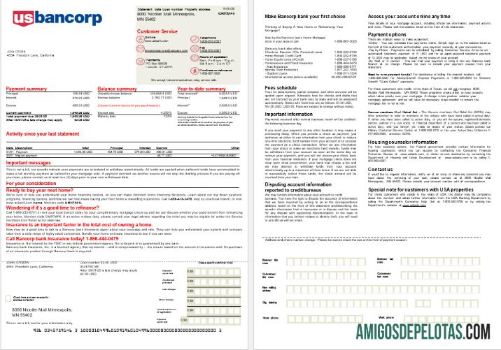 AS Bancorp bank Hipotik laporan in Word and PDF format, 2 pages desain
