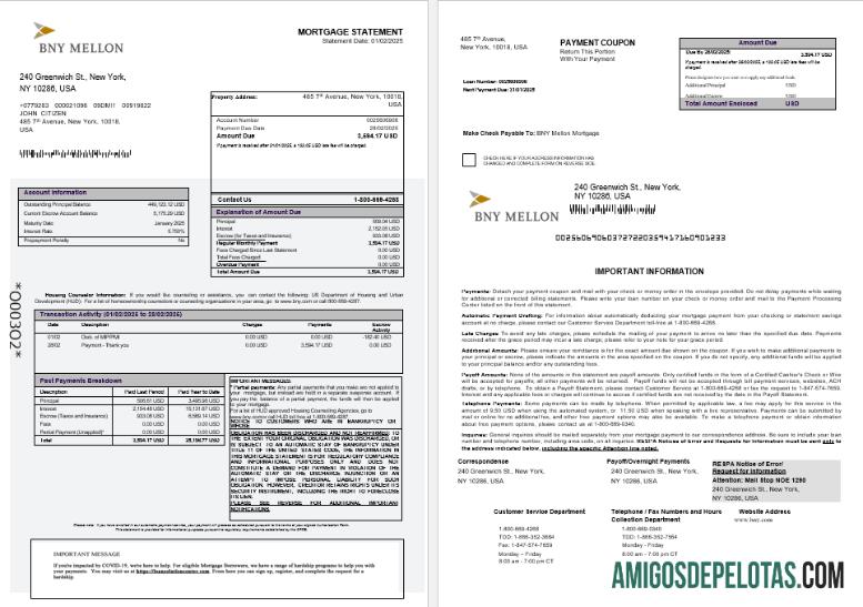 AS bank of Baru York Mellon bank Hipotik laporan in Word and PDF format 1 2 templat