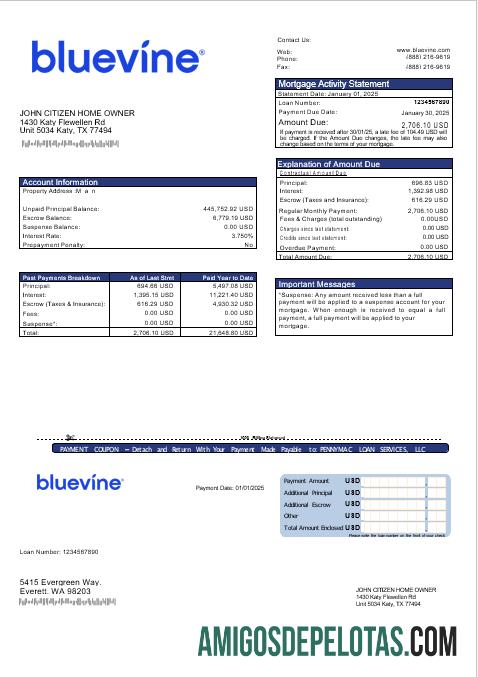 AS Bluevine bank Hipotik laporan in Word and PDF format makering