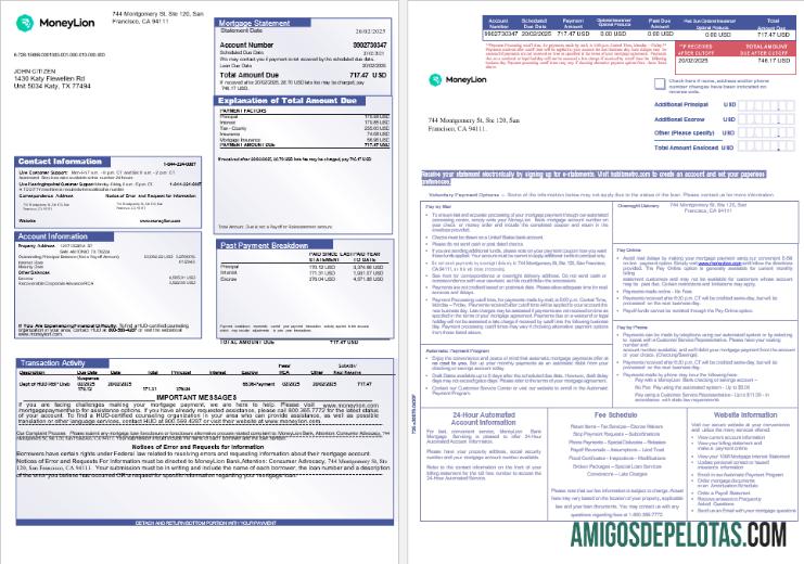 AS California MoneyLion bank Hipotik laporan in Word and PDF format, 3 pages 1 2 sampel