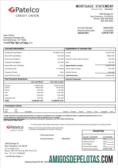 AS California Patelco bank Hipotik laporan in Word and PDF format desain