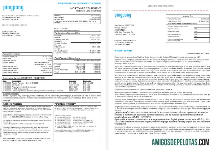 AS California PingPong Global Solutions Inc Hipotik laporan in Word and PDF format, 3 pages 1 2 makering