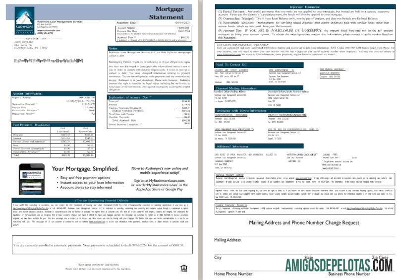 AS California Rushmore Pinjaman Management Services LLC Hipotik laporan, 3 pages, 1 2scr desain