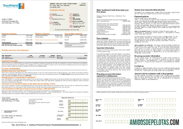 AS California Southland Kredit Unio Hipotik laporan in Word and PDF format, 2 pages sampel