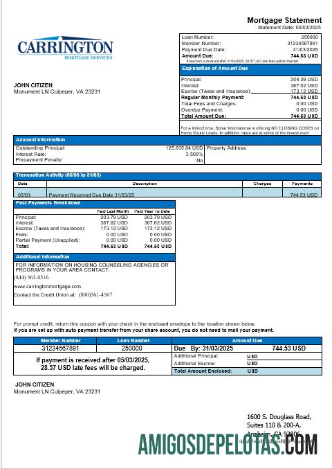 AS Carrington Hipotik Services bank Hipotik laporan in Word and PDF format templat