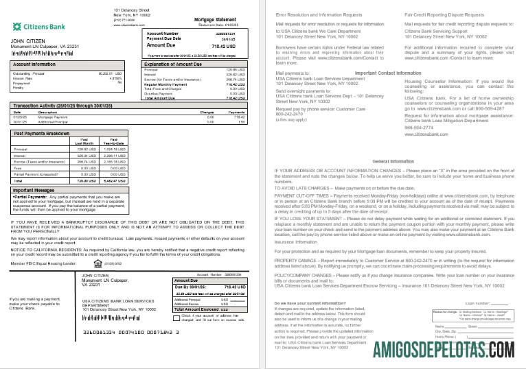 AS Citizens bank Hipotik laporan in Word and PDF format templat