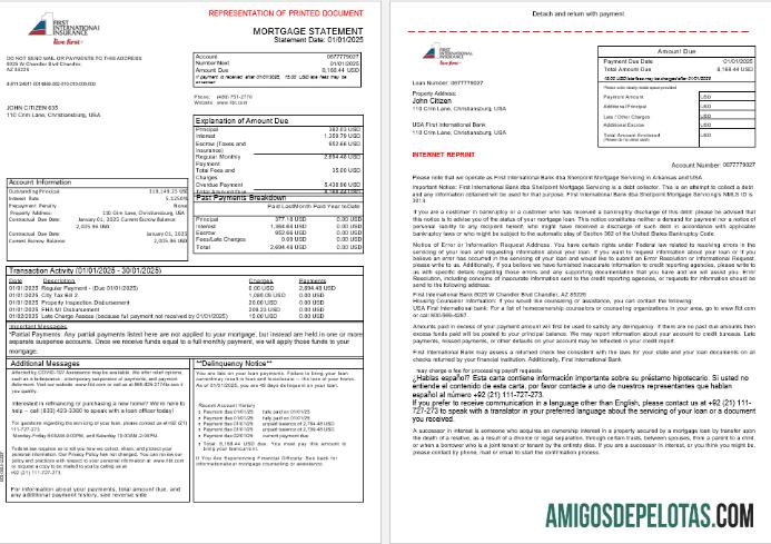 AS First International bank & Trust bank Hipotik laporan in Word and PDF format, 3 pages 1 2 sampel