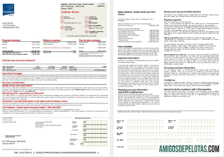 AS Indianna Centier bank Hipotik laporan in Word and PDF format, 2 pages pratinjau