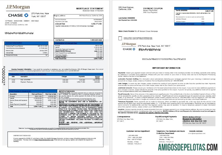 AS JP Morgan Chase bank Hipotik laporan in Word and PDF format 1 2 templat