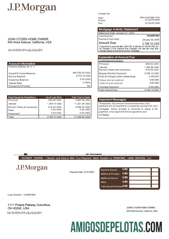AS JP Morgan bank Hipotik laporan in Word and PDF format templat