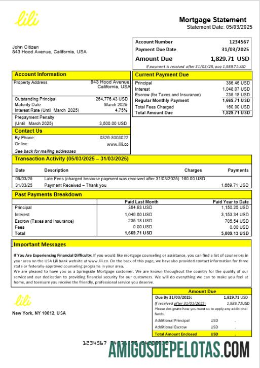AS Lili bank Hipotik laporan in Word and PDF format sampel