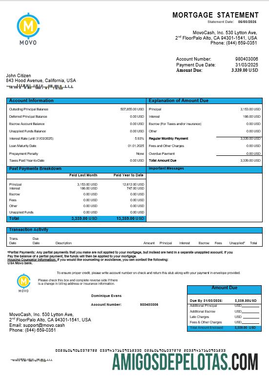 AS MOVO bank Hipotik laporan in Word and PDF format makering