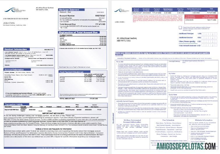 AS Maine Ocean Communities Federal Kredit serikat bank Hipotik laporan in Word and PDF format, 3 pages makering