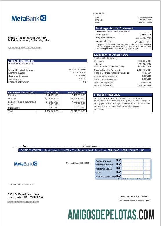 AS Meta bank kartu Hipotik laporan in Word and PDF format pratinjau