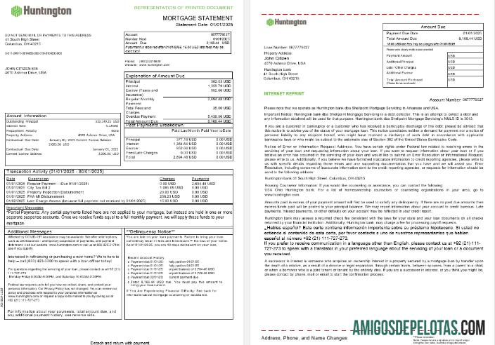 AS Ohio Huntington bank Hipotik laporan in Word and PDF format, 3 pages 1 2 desain