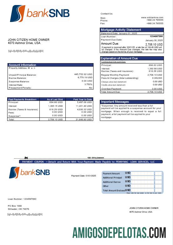 AS Oklahoma SNB bank Hipotik laporan in Word and PDF format templat