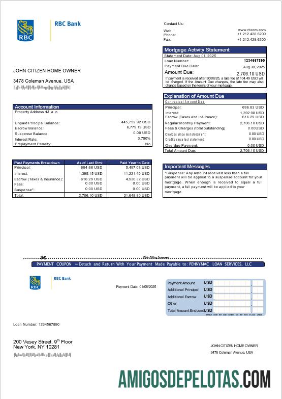 AS RBC bank Hipotik laporan in Word and PDF format pratinjau