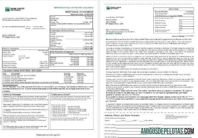 AS South Dakota bank of the West BNP Paribas bank Hipotik laporan in Word and PDF format, 3 pages 1 2 desain