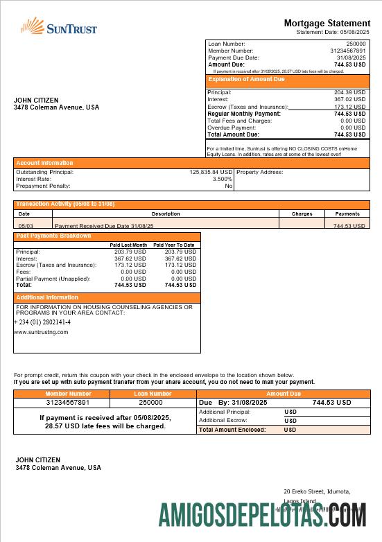 AS Suntrust bank Hipotik laporan in Word and PDF format makering
