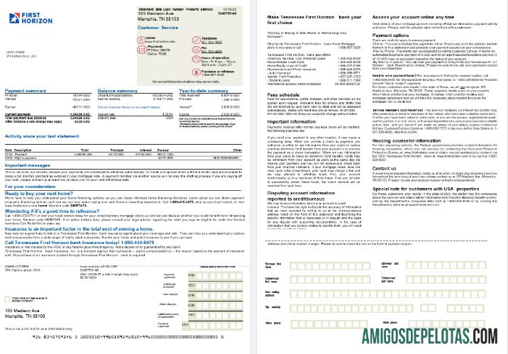 AS Tennessee First Horizon bank Hipotik laporan in Word and PDF format, 2 pages pratinjau
