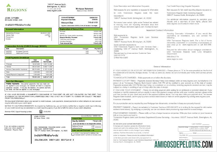 AS Tennessee Regions bank Hipotik laporan in Word and PDF format pratinjau