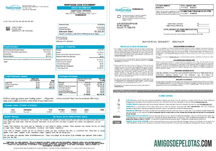 AS Texas Nationstar Hipotik LLC Hipotik Pinjaman laporan, 8 pages scr desain