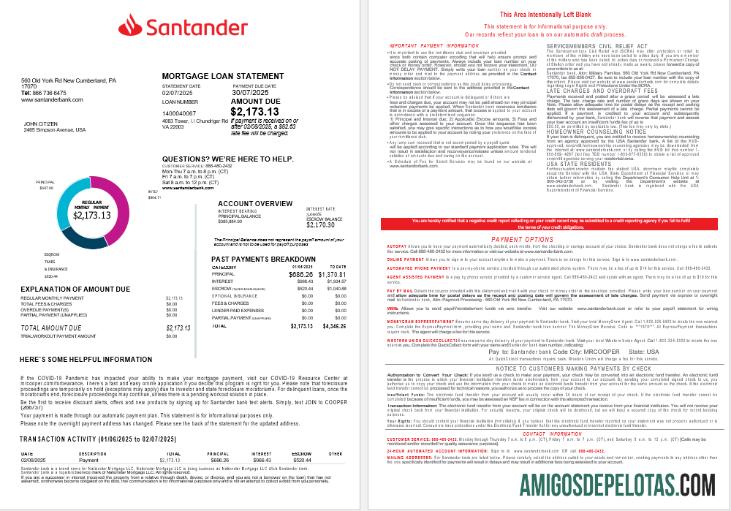 AS Santander bank Hipotik Pinjaman laporan in Word and PDF format (2) templat