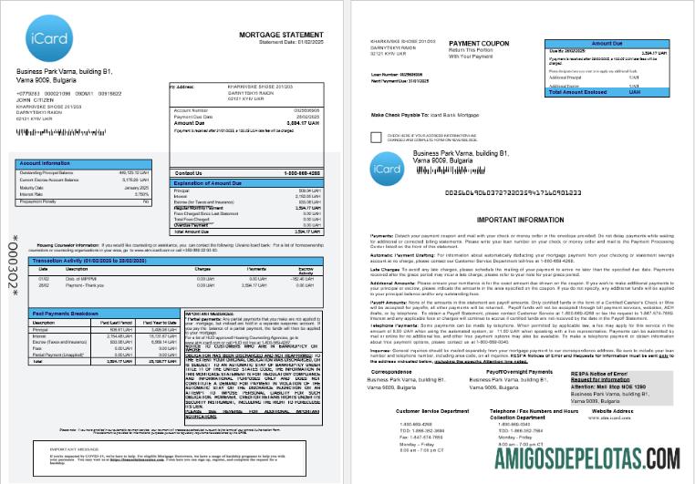 Ukraina Icard bank Hipotik laporan in Word and PDF format 1 2 templat
