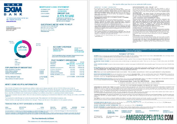 Ukrainian Ukreximbank bank Hipotik Pinjaman laporan in Word and PDF format , 4 pages 1 2 templat