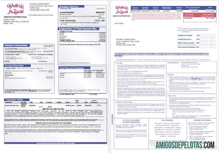 Uni Emirat Arab Investasi bank Hipotik laporan in Word and PDF format, 3 pages 1 2 desain