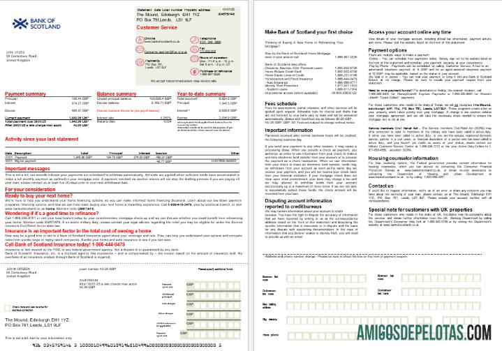 Inggris Raya bank of Skotlandia Hipotik laporan in Word and PDF format, 2 pages desain