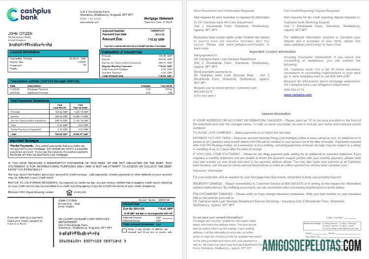 Inggris Raya Cashplus bank Hipotik laporan in Word and PDF format templat