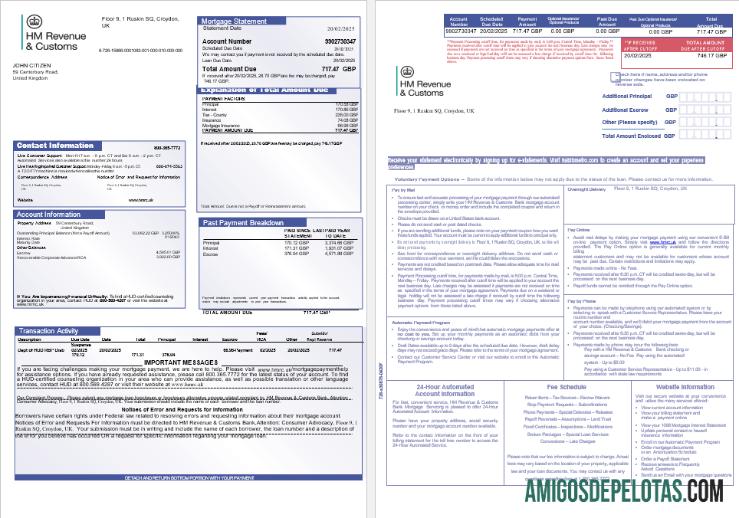 Inggris Raya HM Pendapatan & Customs bank Hipotik laporan in Word and PDF format, 3 pages 1 2 templat