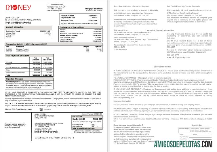 Inggris Raya M Plus Current bank Hipotik laporan in Word and PDF format desain