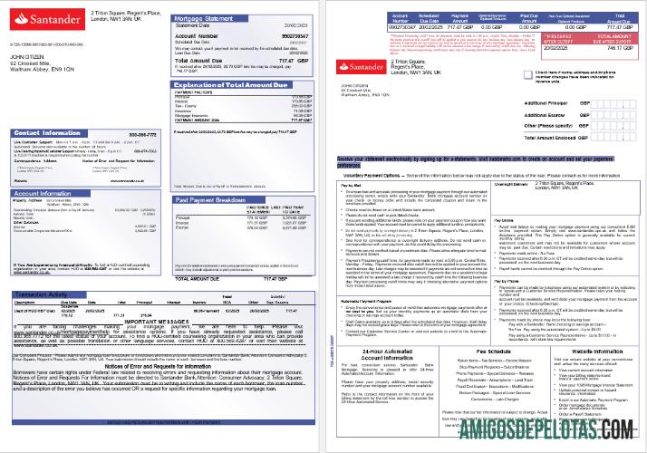 Inggris Raya Santander bank Hipotik laporan in Word and PDF format, 3 pages 1 2 sampel