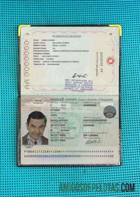 بنگلہ دیش پاسپورٹ نیا (مشین Readable پاسپورٹ) since April 2010 فوٹو look ماک اپ