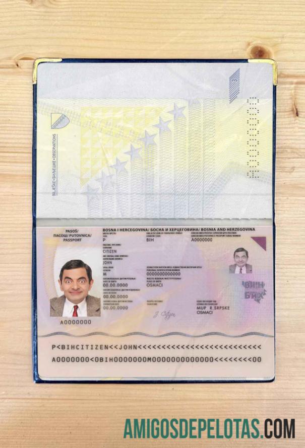 بوسنیا & Herzegovina پاسپورٹ فوٹو look ماک اپ