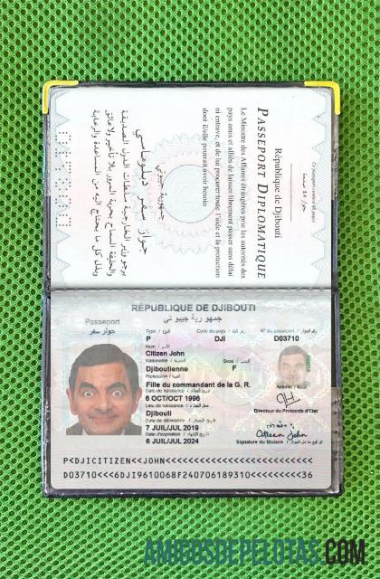 جبوتی پاسپورٹ فوٹو لک ماک اپ