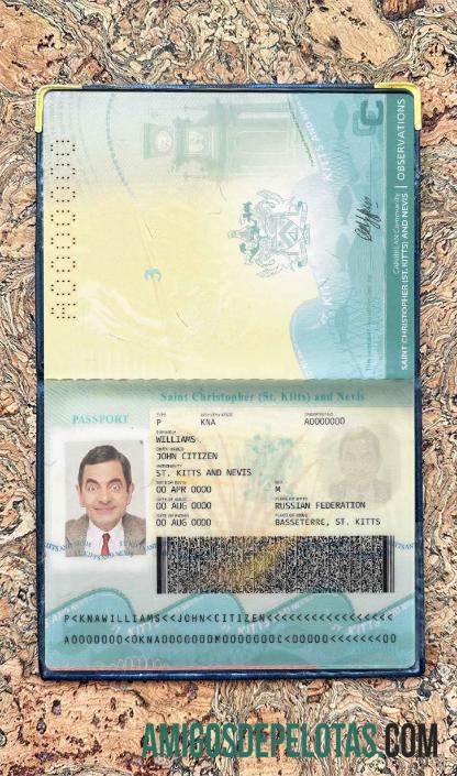 Saint Kitts and Nevis پاسپورٹ فوٹو look ماک اپ