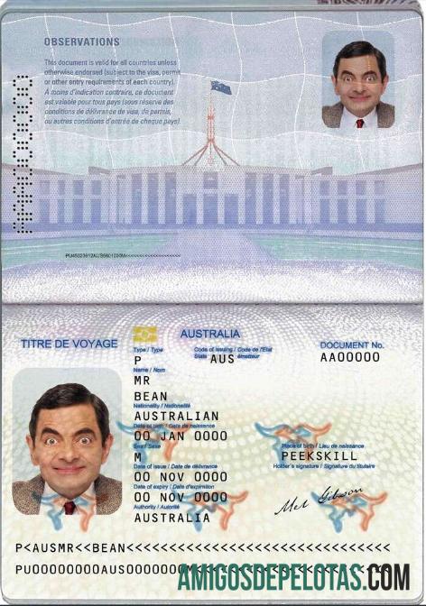 Australian paspor (convention perjalanan Dokumen) desain