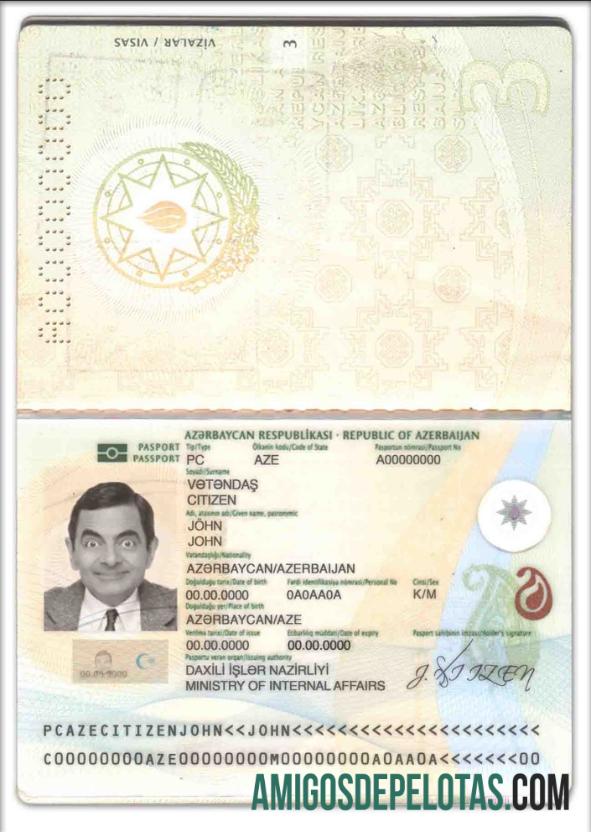 Azerbaijan paspor sampel