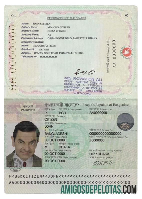 Bangladesh paspor Baru (Mesin Readable paspor) since April 2010 desain