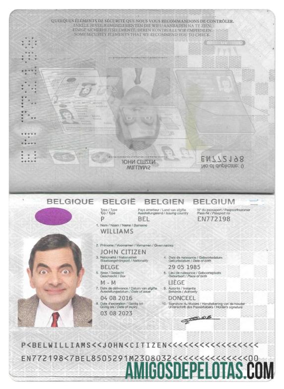 Premium Belgia paspor PSD templat, versi 2 (2017 sekarang)