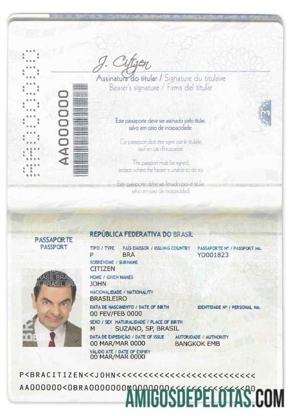 Brasil paspor (2016 2019) desain